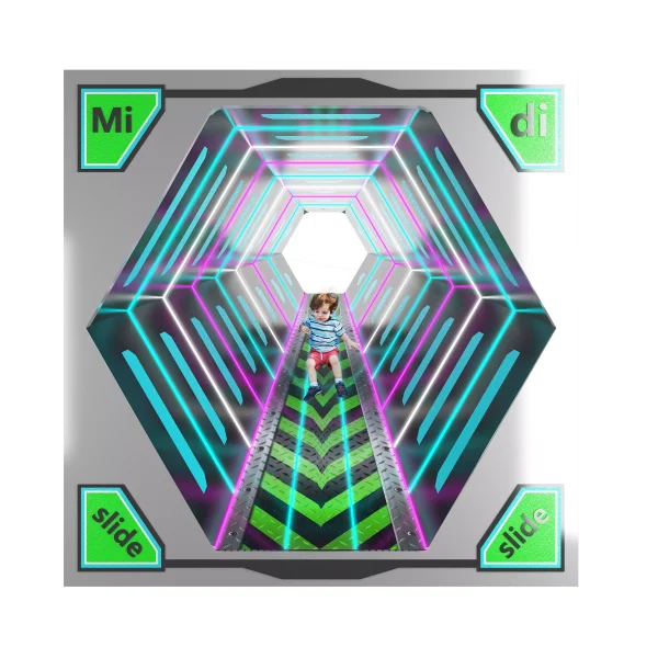 Children Hexagonal Slide Big Trumpet Slide Led Slide - Image 3